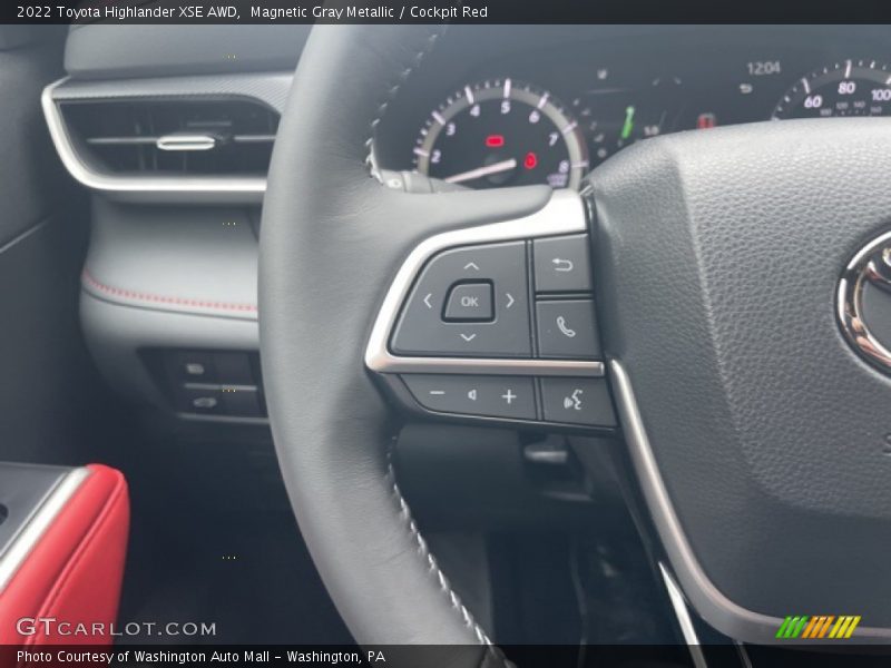 Magnetic Gray Metallic / Cockpit Red 2022 Toyota Highlander XSE AWD