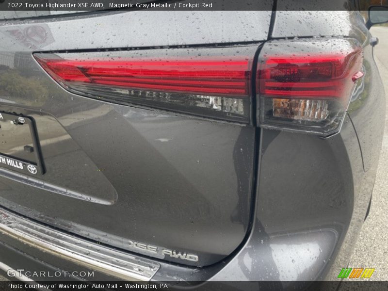 Magnetic Gray Metallic / Cockpit Red 2022 Toyota Highlander XSE AWD