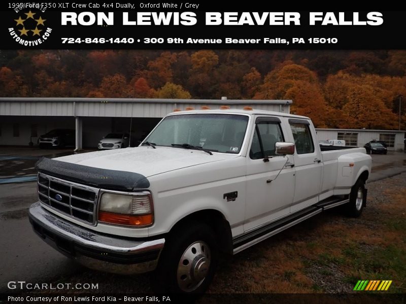 Oxford White / Grey 1995 Ford F350 XLT Crew Cab 4x4 Dually