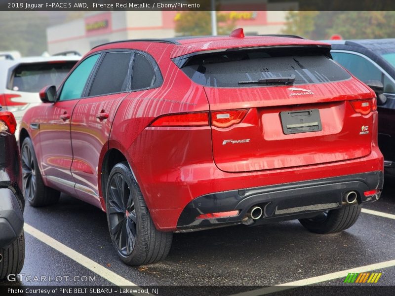 Firenze Red Metallic / Ebony/Pimento 2018 Jaguar F-PACE S AWD