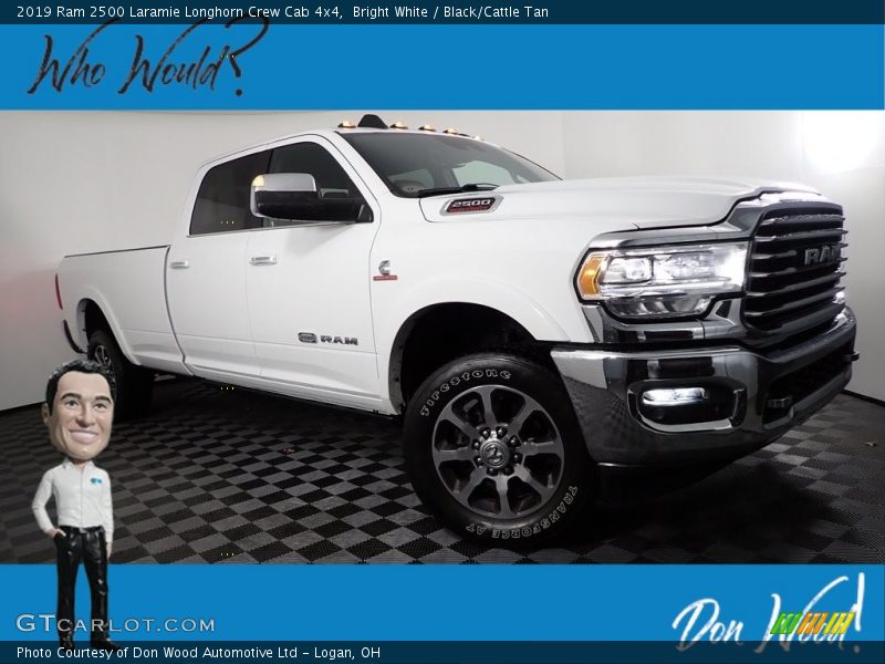 Bright White / Black/Cattle Tan 2019 Ram 2500 Laramie Longhorn Crew Cab 4x4
