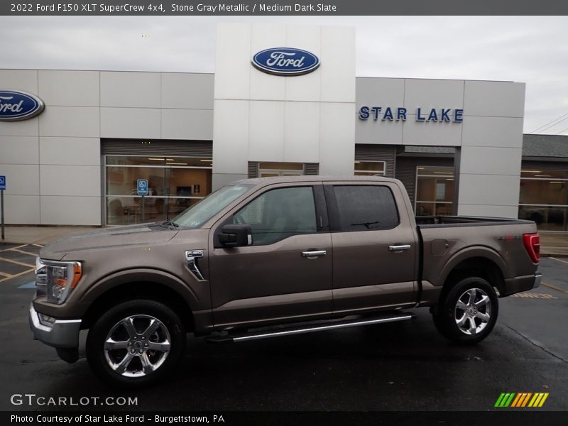 Stone Gray Metallic / Medium Dark Slate 2022 Ford F150 XLT SuperCrew 4x4