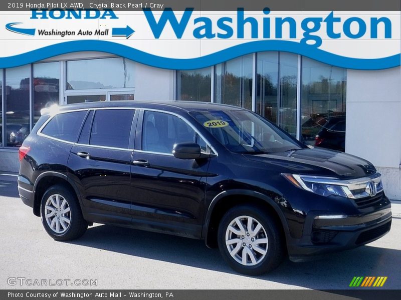 Crystal Black Pearl / Gray 2019 Honda Pilot LX AWD