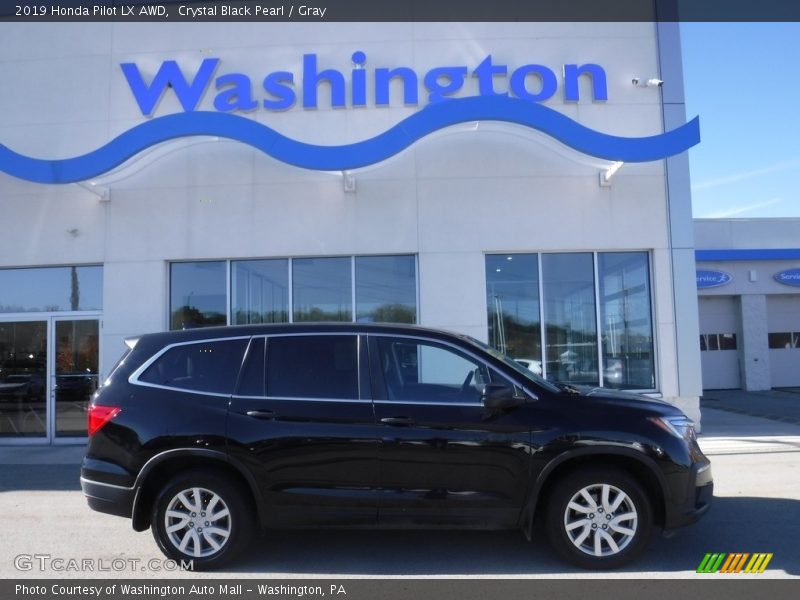 Crystal Black Pearl / Gray 2019 Honda Pilot LX AWD