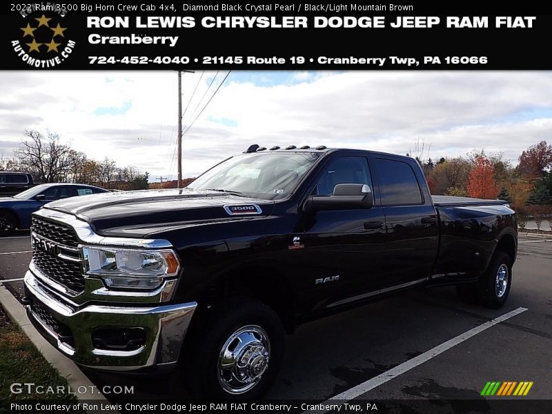 Diamond Black Crystal Pearl / Black/Light Mountain Brown 2022 Ram 3500 Big Horn Crew Cab 4x4
