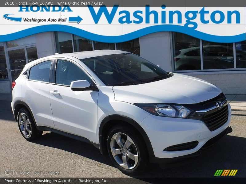 White Orchid Pearl / Gray 2018 Honda HR-V LX AWD