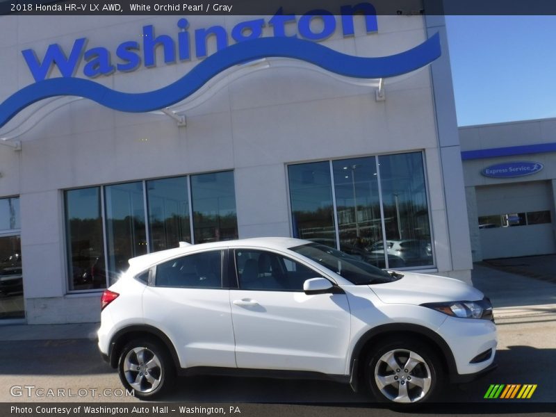 White Orchid Pearl / Gray 2018 Honda HR-V LX AWD