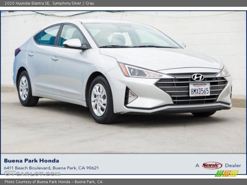 Symphony Silver / Gray 2020 Hyundai Elantra SE