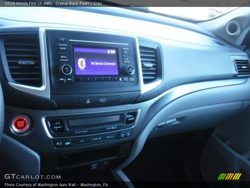 Crystal Black Pearl / Gray 2019 Honda Pilot LX AWD