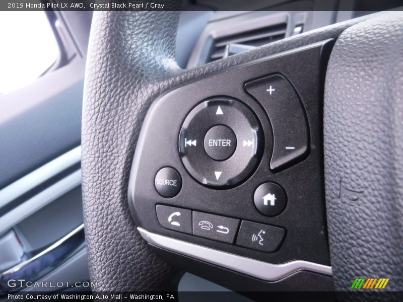 Crystal Black Pearl / Gray 2019 Honda Pilot LX AWD