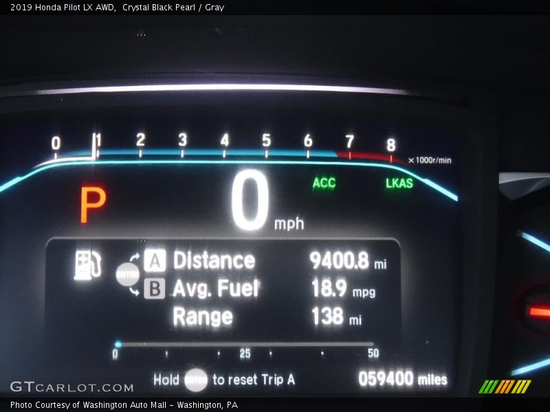 Crystal Black Pearl / Gray 2019 Honda Pilot LX AWD