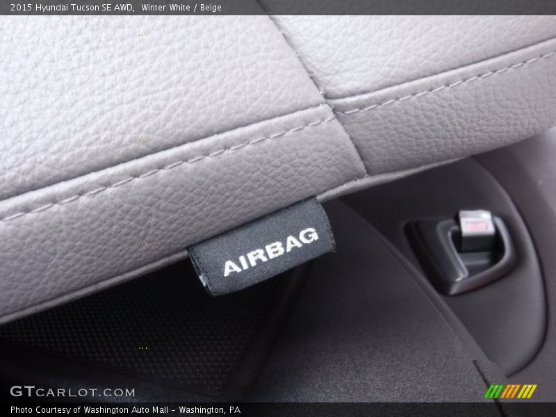Winter White / Beige 2015 Hyundai Tucson SE AWD