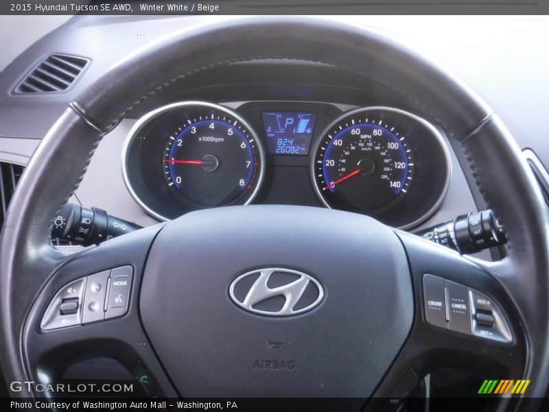 Winter White / Beige 2015 Hyundai Tucson SE AWD