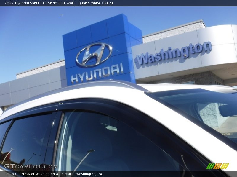 Quartz White / Beige 2022 Hyundai Santa Fe Hybrid Blue AWD
