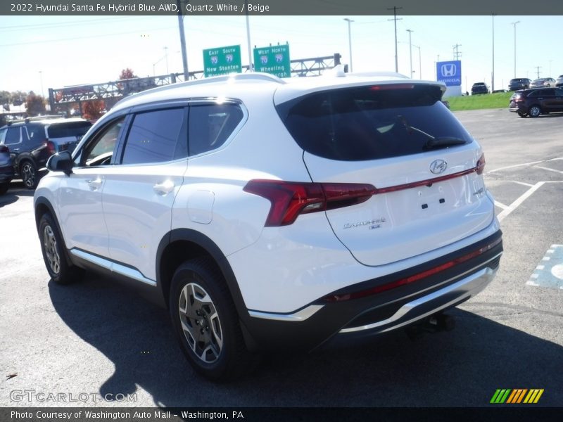 Quartz White / Beige 2022 Hyundai Santa Fe Hybrid Blue AWD