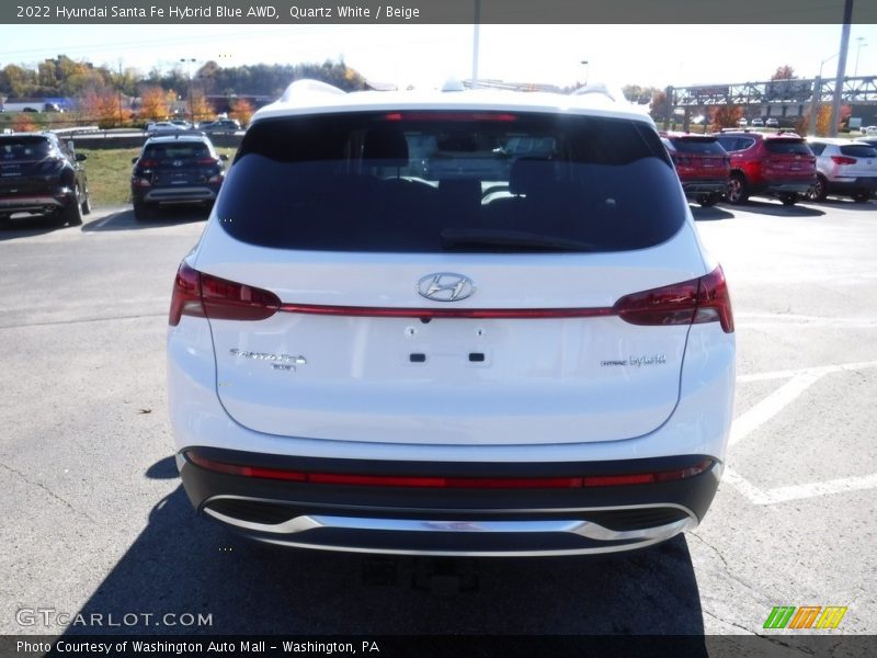 Quartz White / Beige 2022 Hyundai Santa Fe Hybrid Blue AWD