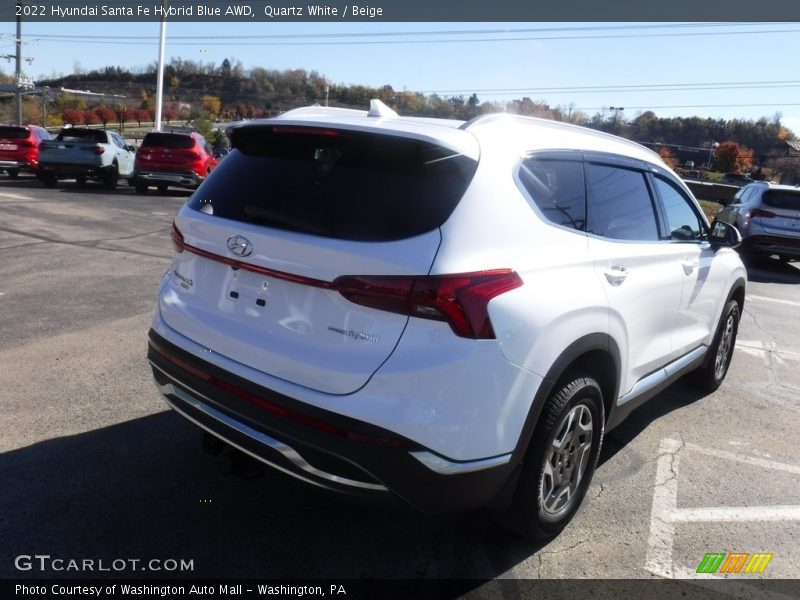 Quartz White / Beige 2022 Hyundai Santa Fe Hybrid Blue AWD