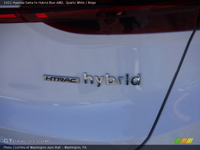 Quartz White / Beige 2022 Hyundai Santa Fe Hybrid Blue AWD