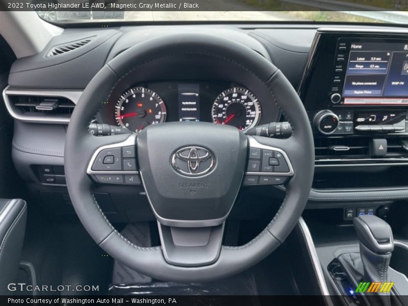 Magnetic Gray Metallic / Black 2022 Toyota Highlander LE AWD