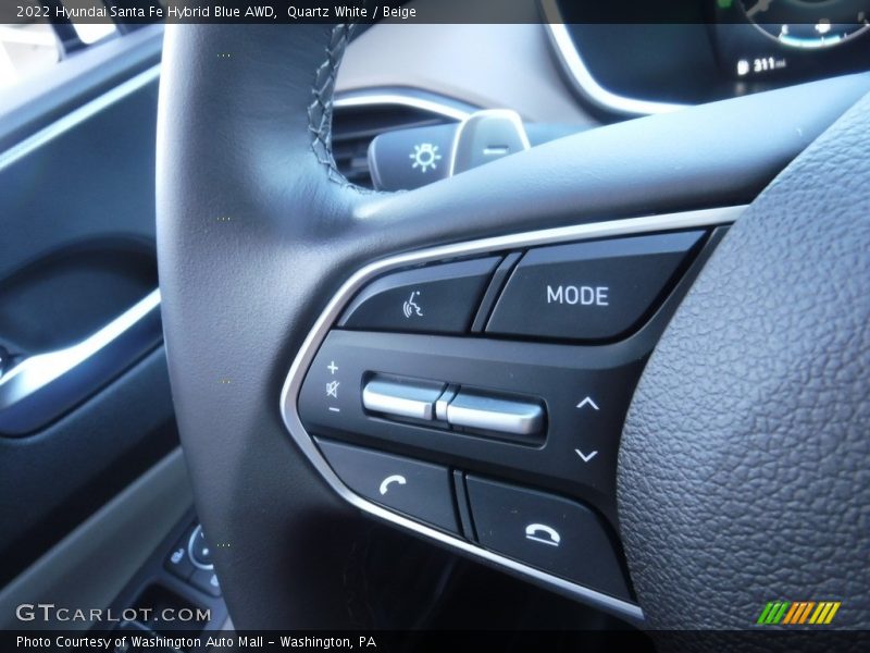 Quartz White / Beige 2022 Hyundai Santa Fe Hybrid Blue AWD