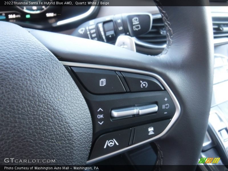 Quartz White / Beige 2022 Hyundai Santa Fe Hybrid Blue AWD