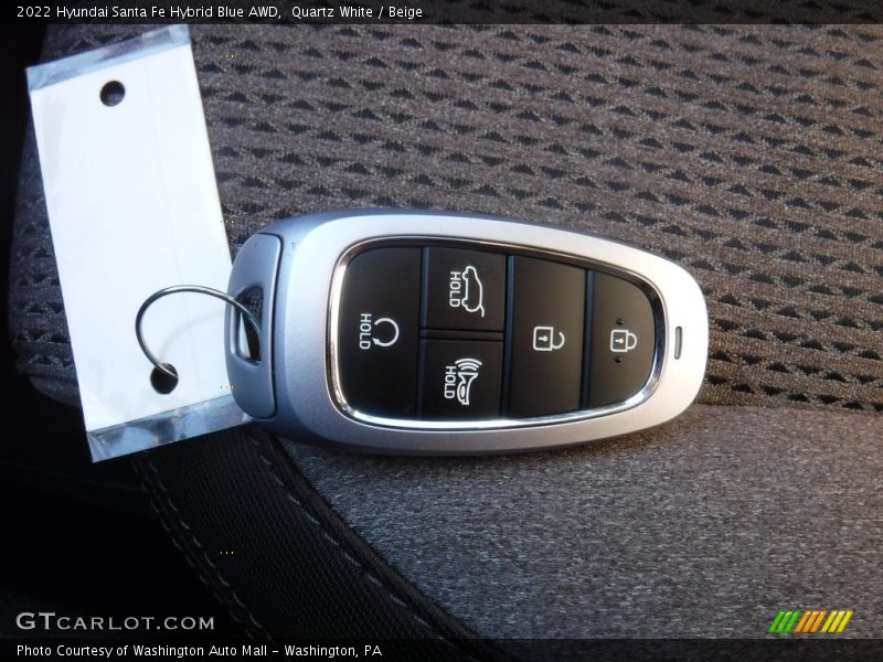 Quartz White / Beige 2022 Hyundai Santa Fe Hybrid Blue AWD