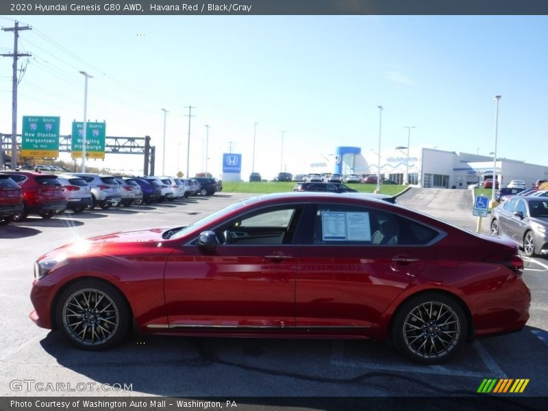 Havana Red / Black/Gray 2020 Hyundai Genesis G80 AWD