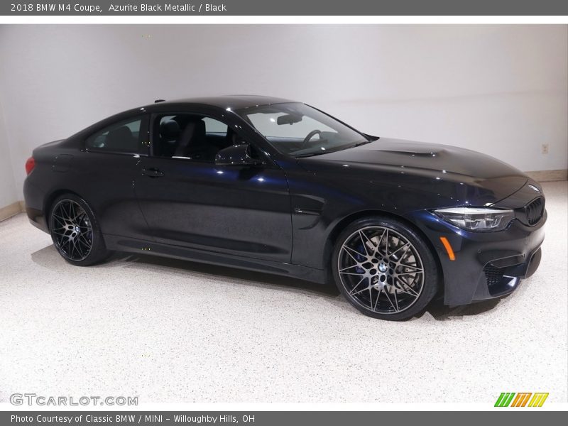 Azurite Black Metallic / Black 2018 BMW M4 Coupe