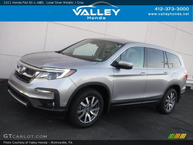 Lunar Silver Metallic / Gray 2021 Honda Pilot EX-L AWD