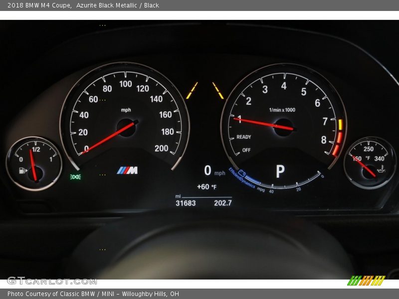 Azurite Black Metallic / Black 2018 BMW M4 Coupe