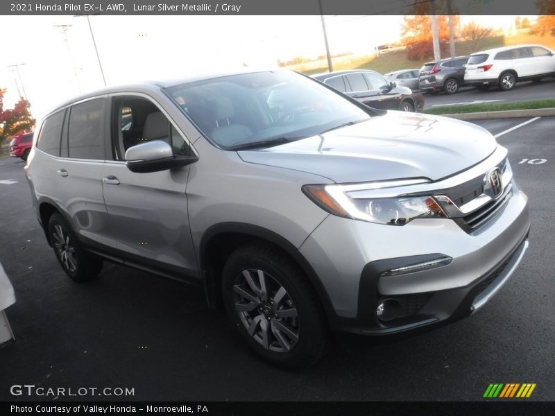 Lunar Silver Metallic / Gray 2021 Honda Pilot EX-L AWD