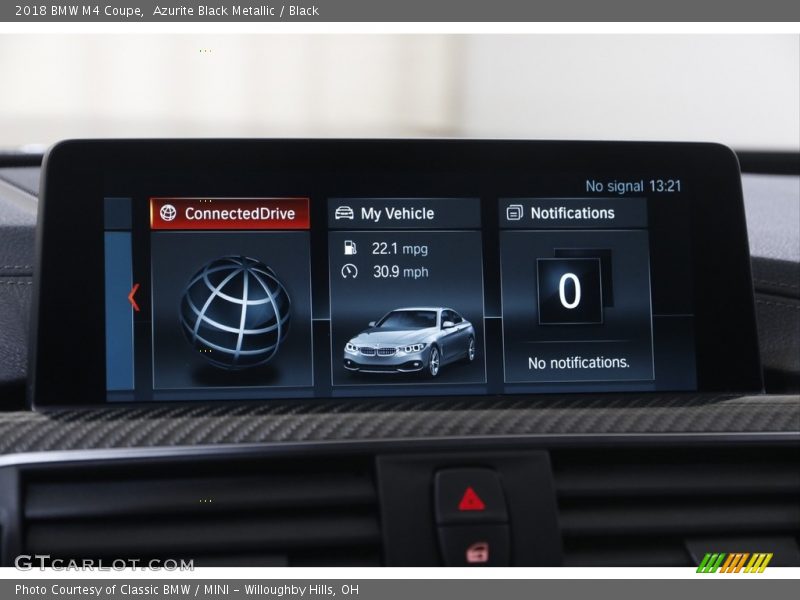 Azurite Black Metallic / Black 2018 BMW M4 Coupe