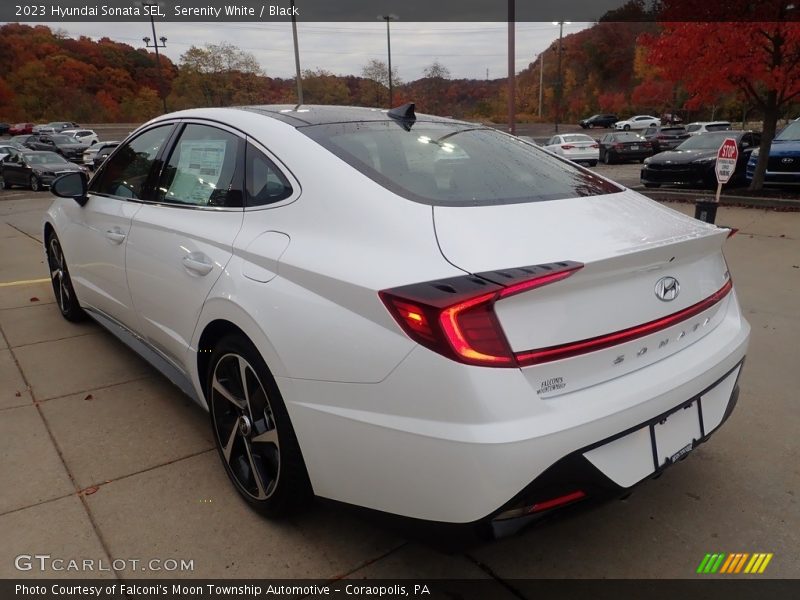 Serenity White / Black 2023 Hyundai Sonata SEL