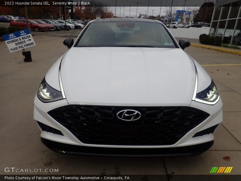 Serenity White / Black 2023 Hyundai Sonata SEL