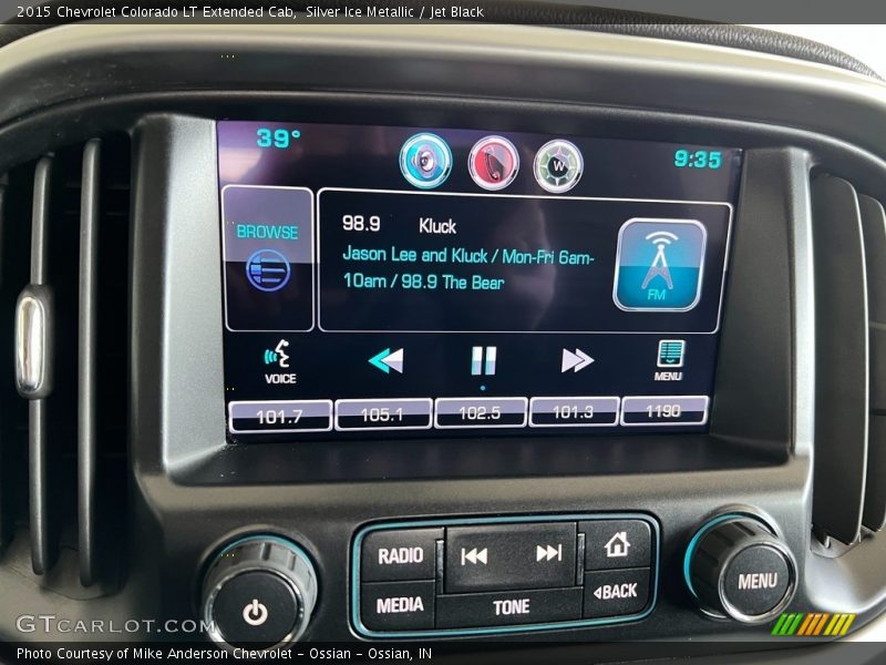 Silver Ice Metallic / Jet Black 2015 Chevrolet Colorado LT Extended Cab