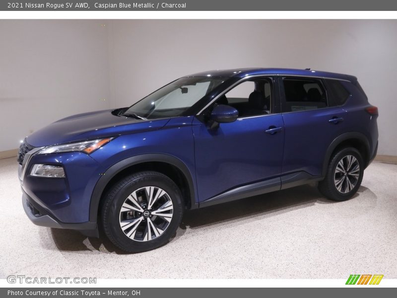 Caspian Blue Metallic / Charcoal 2021 Nissan Rogue SV AWD