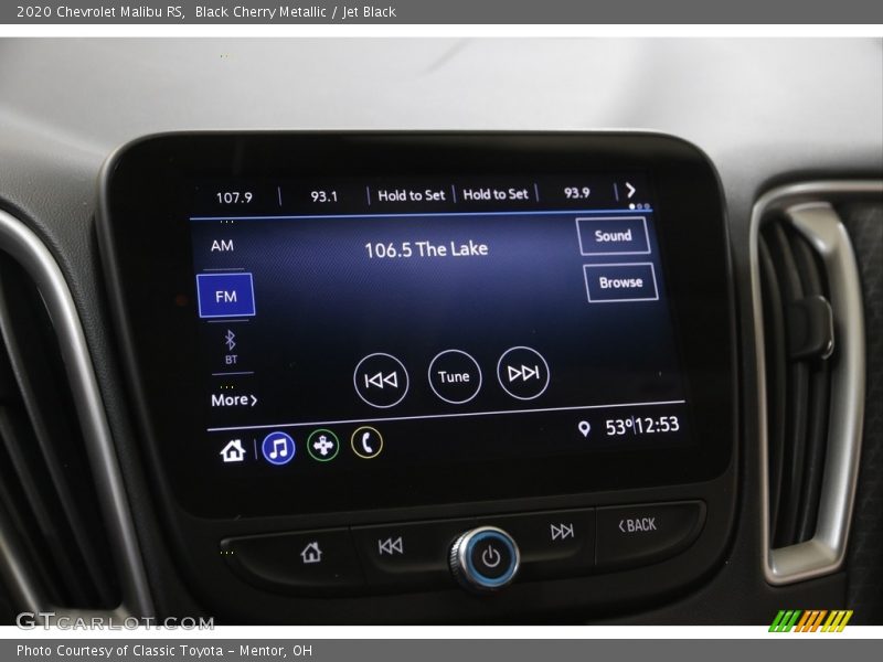 Black Cherry Metallic / Jet Black 2020 Chevrolet Malibu RS