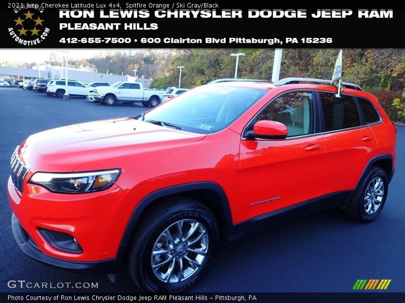 Spitfire Orange / Ski Gray/Black 2021 Jeep Cherokee Latitude Lux 4x4