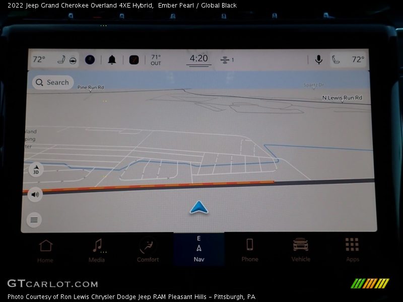 Navigation of 2022 Grand Cherokee Overland 4XE Hybrid