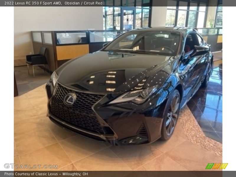 Obsidian / Circuit Red 2022 Lexus RC 350 F Sport AWD