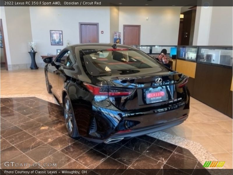Obsidian / Circuit Red 2022 Lexus RC 350 F Sport AWD