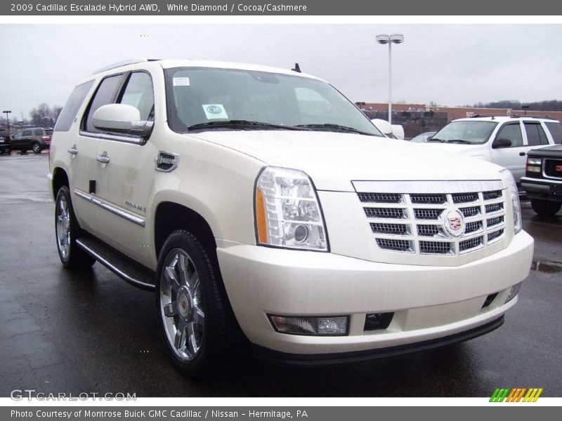 White Diamond / Cocoa/Cashmere 2009 Cadillac Escalade Hybrid AWD