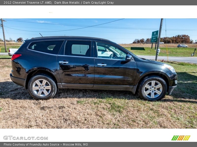 Dark Blue Metallic / Dark Gray/Light Gray 2012 Chevrolet Traverse LT AWD