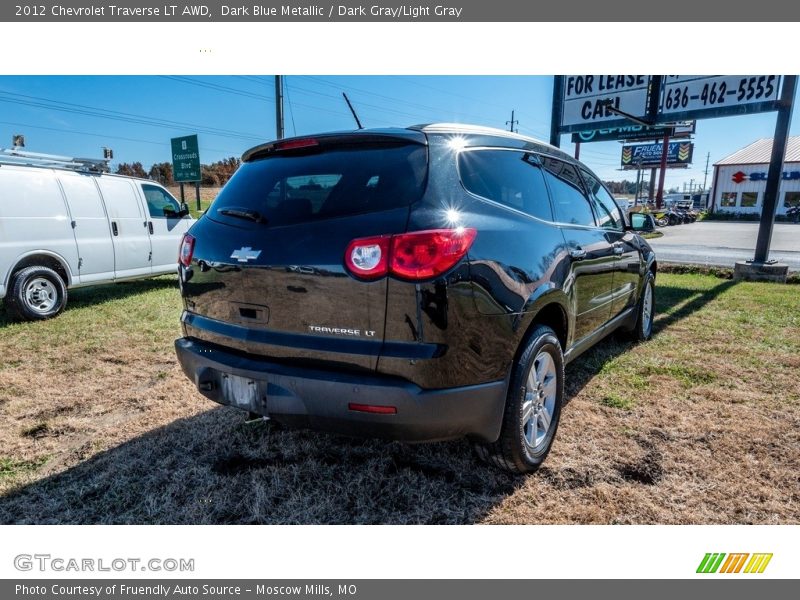 Dark Blue Metallic / Dark Gray/Light Gray 2012 Chevrolet Traverse LT AWD