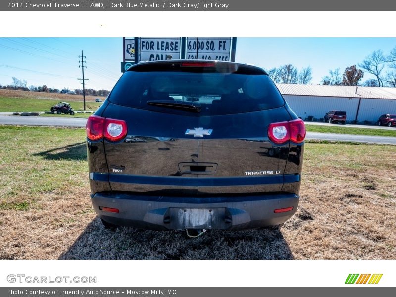 Dark Blue Metallic / Dark Gray/Light Gray 2012 Chevrolet Traverse LT AWD
