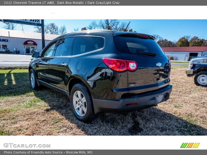 Dark Blue Metallic / Dark Gray/Light Gray 2012 Chevrolet Traverse LT AWD