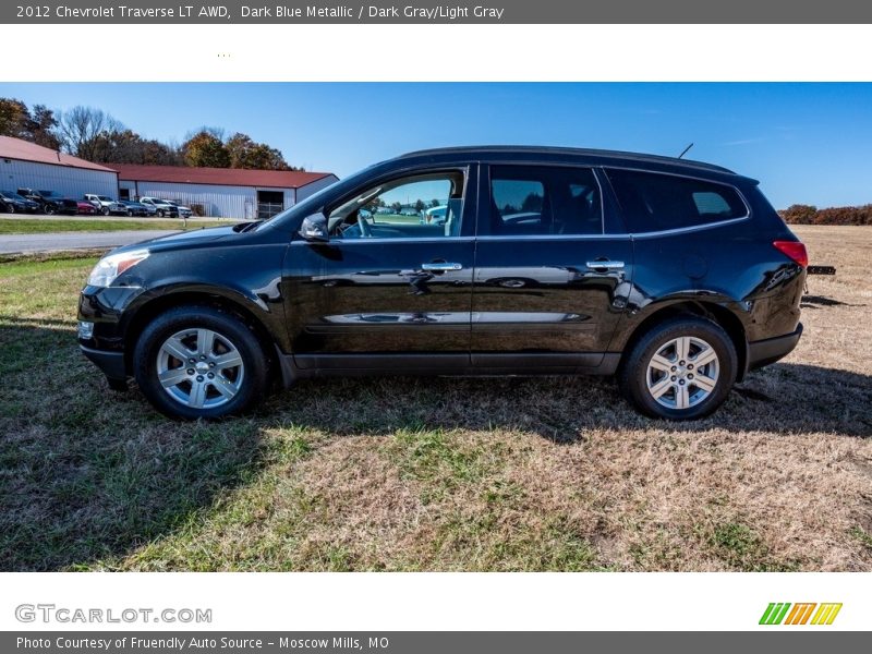 Dark Blue Metallic / Dark Gray/Light Gray 2012 Chevrolet Traverse LT AWD