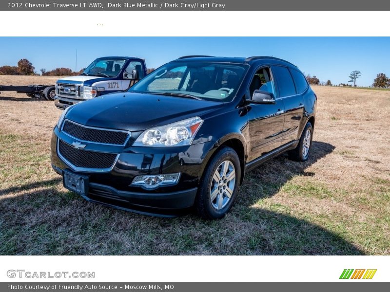 Dark Blue Metallic / Dark Gray/Light Gray 2012 Chevrolet Traverse LT AWD