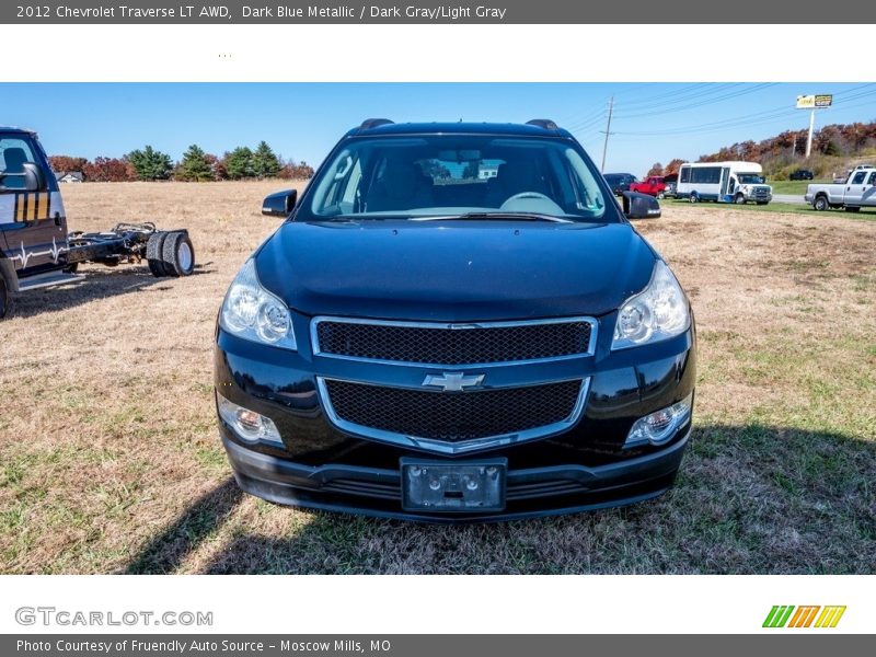 Dark Blue Metallic / Dark Gray/Light Gray 2012 Chevrolet Traverse LT AWD