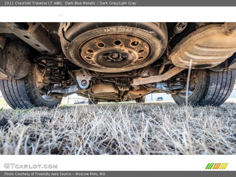 Dark Blue Metallic / Dark Gray/Light Gray 2012 Chevrolet Traverse LT AWD